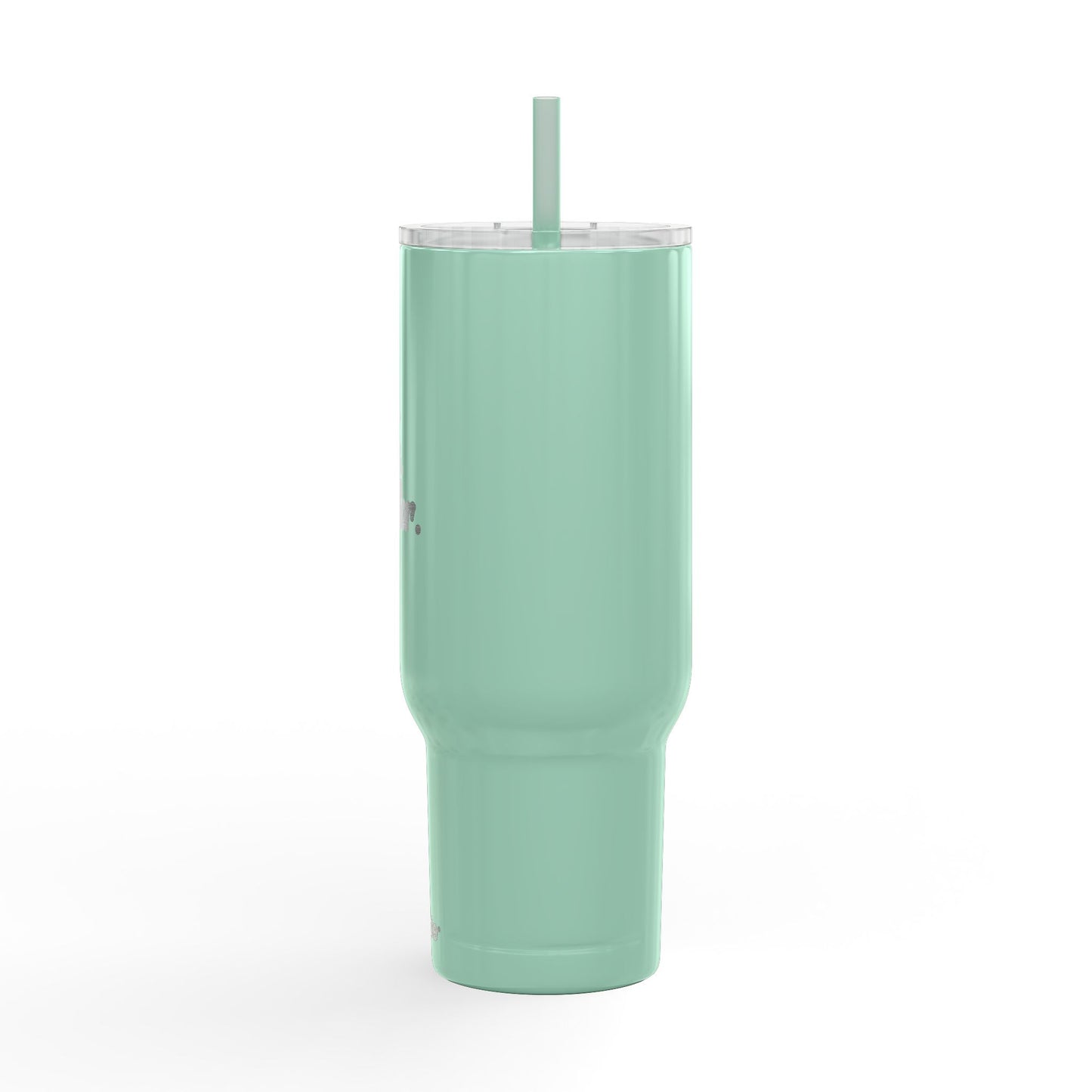 Wife. Mom. Realtor. Tumbler – 40 oz White Stainless Steel Mug with Straw (Lifestyle Image)