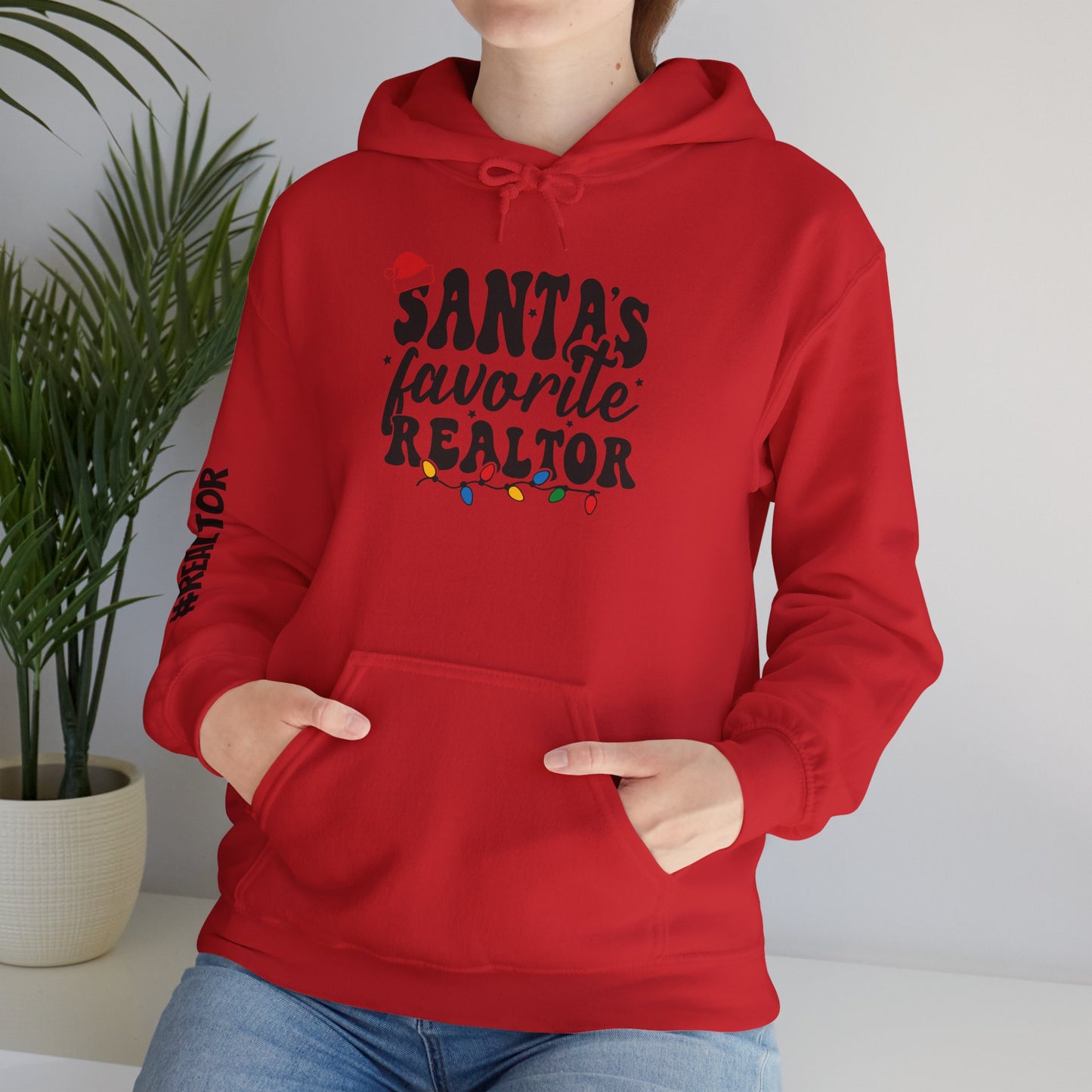 🎄 Santa’s Favorite Realtor Hoodie – Light It Up and List It!