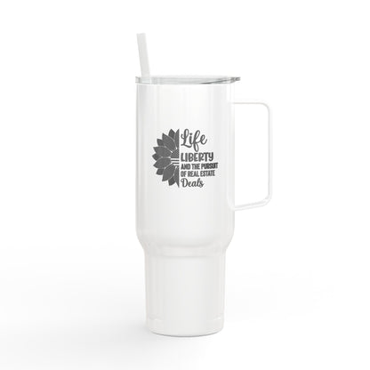 Life, Liberty & Real Estate Deals Tumbler – 40 oz Stainless Steel Cup for Realtors