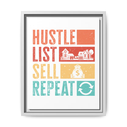 📈 "Hustle, List, Sell, Repeat" Wall Art – Because Your Commission Check Needs a Reminder! 💰