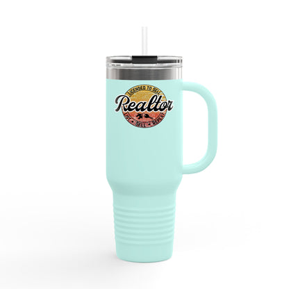 Licensed to Sell – 40oz Retro Realtor Tumbler for Agents Who Close with Style 🌅📋🏠
