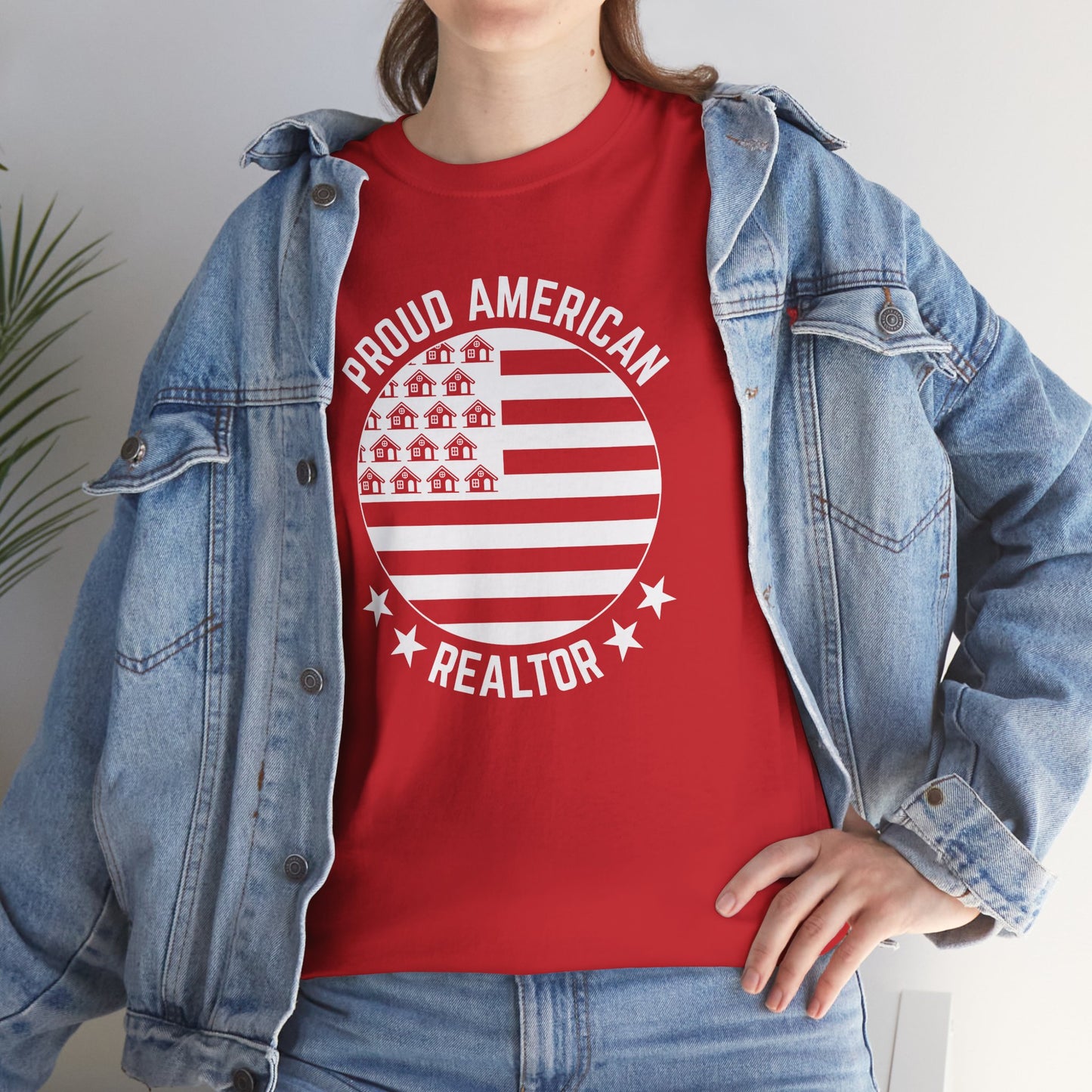 Proud American Realtor Tee – Stars, Stripes & Sold Signs