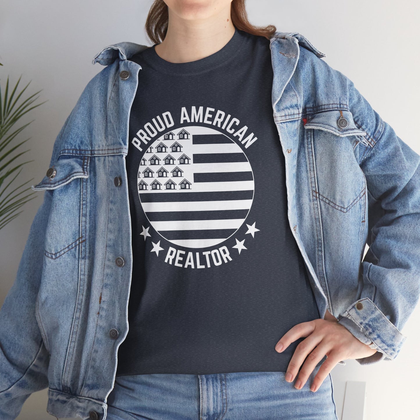 Proud American Realtor Tee – Stars, Stripes & Sold Signs