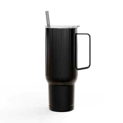 Wife. Mom. Realtor. Tumbler – 40 oz White Stainless Steel Mug with Straw (Lifestyle Image)