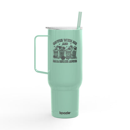 Coffee, Ice & Real Estate Advice Tumbler – 40 oz Stainless Steel Mug for Realtors (Lifestyle Image)