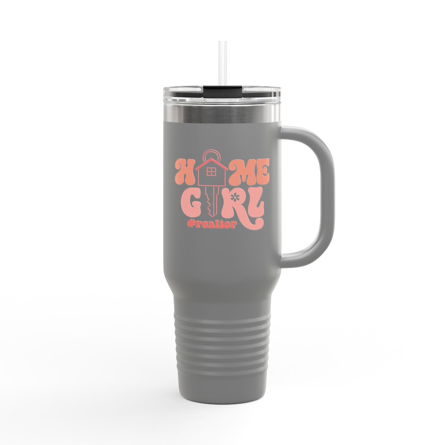 Home Girl #Realtor Tumbler – 40 oz Stainless Steel Mug with Key & Retro Font