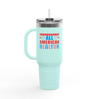 All American Realtor Tumbler – 40 oz Stainless Steel Mug with Patriotic Fireworks Design