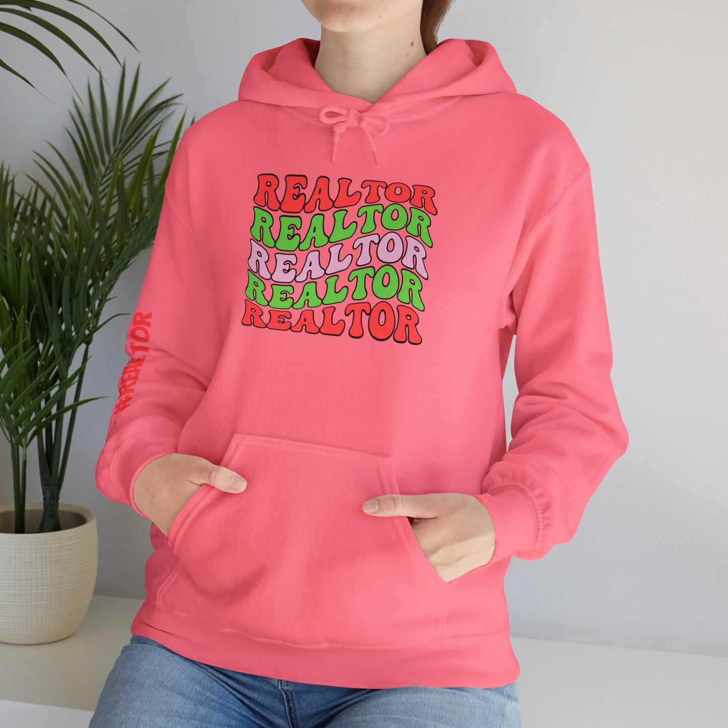 🎅 Bold REALTOR Repeat Hoodie – Sell It Loud, Wear It Proud