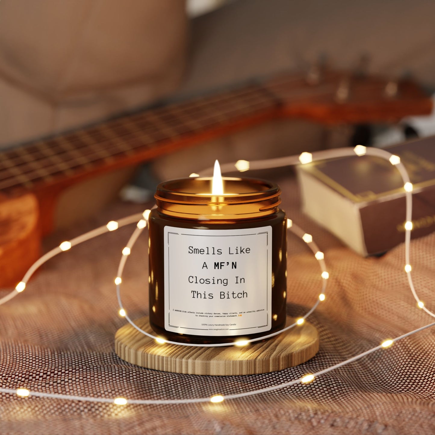 Smells Like a MF’N Closing in This B** | Funny Realtor Black Candle**