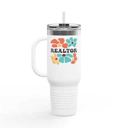 Colorful Floral Realtor 40oz Tumbler – Real Estate with a Pop of Personality 🌼☕💪