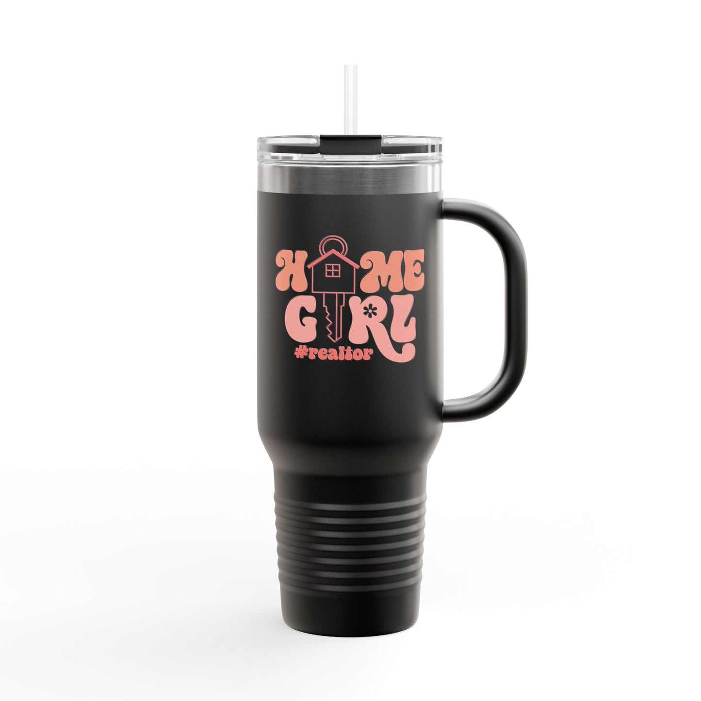 Home Girl #Realtor Tumbler – 40 oz Stainless Steel Mug with Key & Retro Font