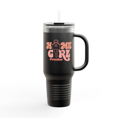 Home Girl #Realtor Tumbler – 40 oz Stainless Steel Mug with Key & Retro Font