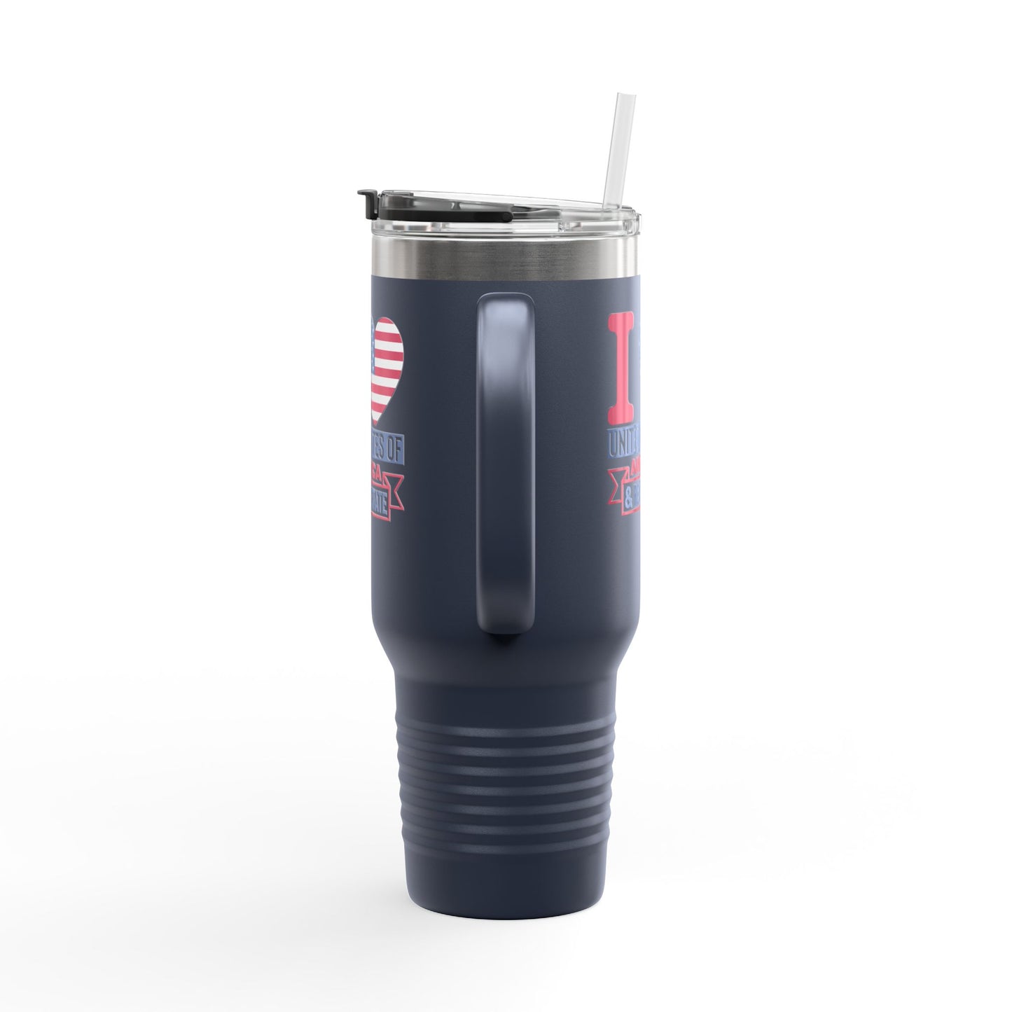 I Love USA & Real Estate Tumbler – 40 oz Stainless Steel Mug with Patriotic Design