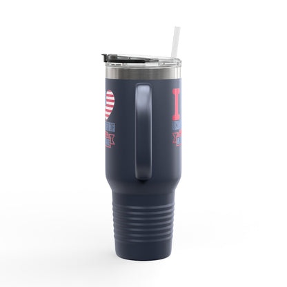 I Love USA & Real Estate Tumbler – 40 oz Stainless Steel Mug with Patriotic Design