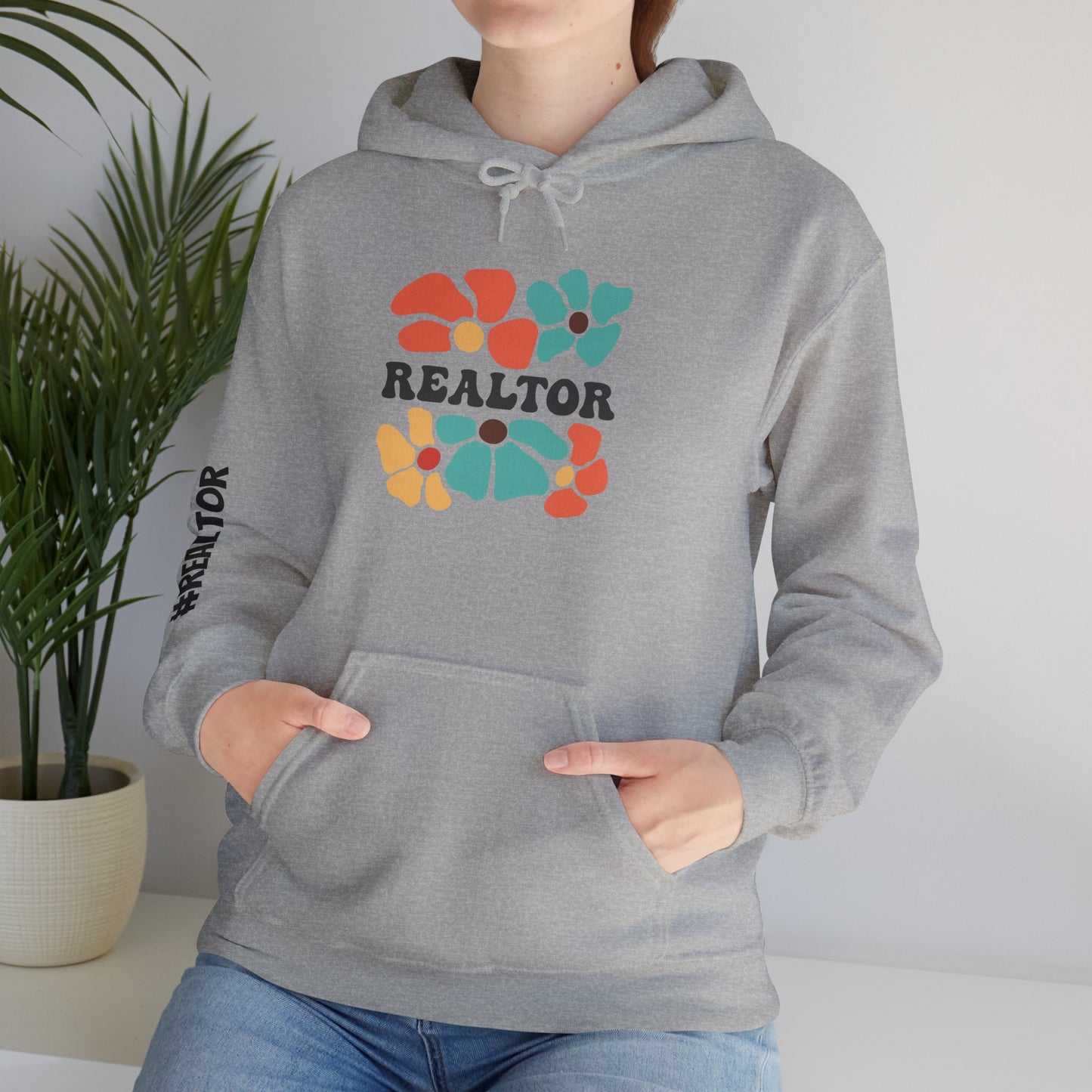 🌸 Floral REALTOR Hoodie – Bold, Bright, and Ready to Close