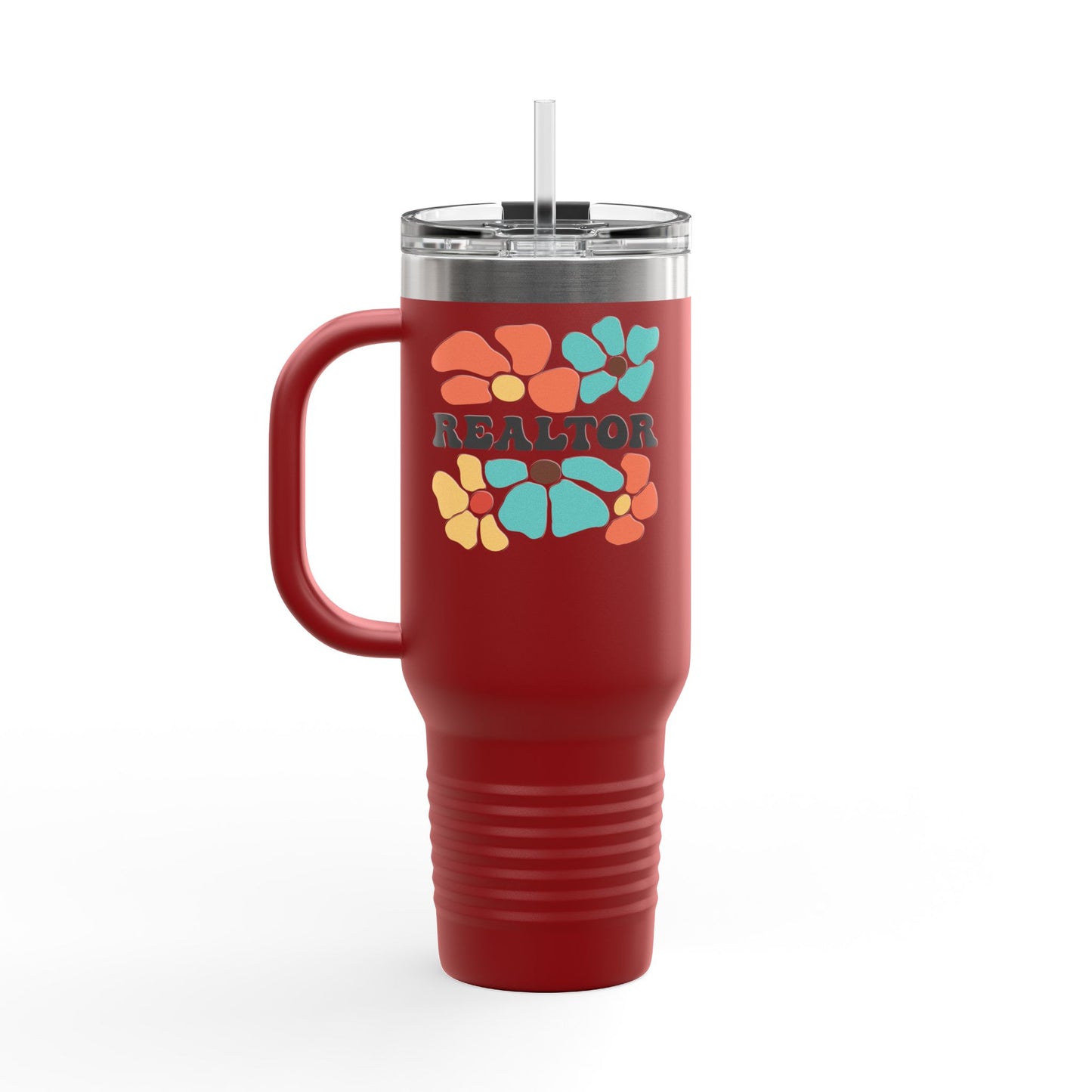 Colorful Floral Realtor 40oz Tumbler – Real Estate with a Pop of Personality 🌼☕💪
