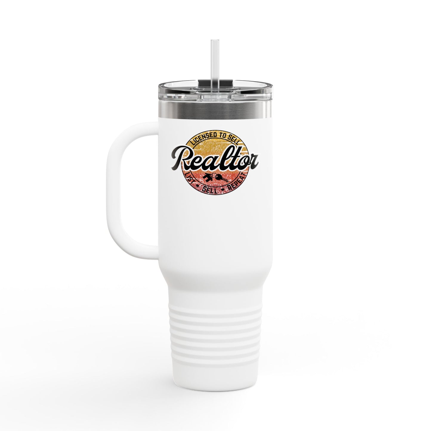 Licensed to Sell – 40oz Retro Realtor Tumbler for Agents Who Close with Style 🌅📋🏠