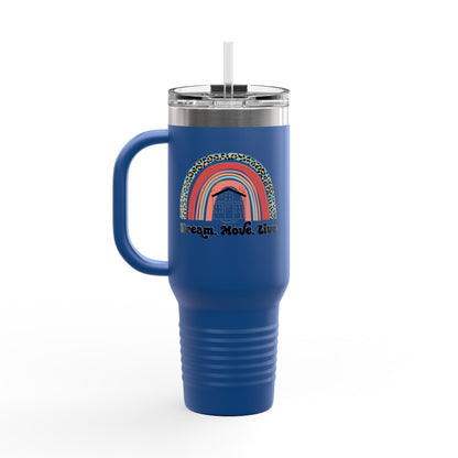 Dream. Move. Live. Tumbler – 40 oz Stainless Steel Mug with Rainbow Realtor Design