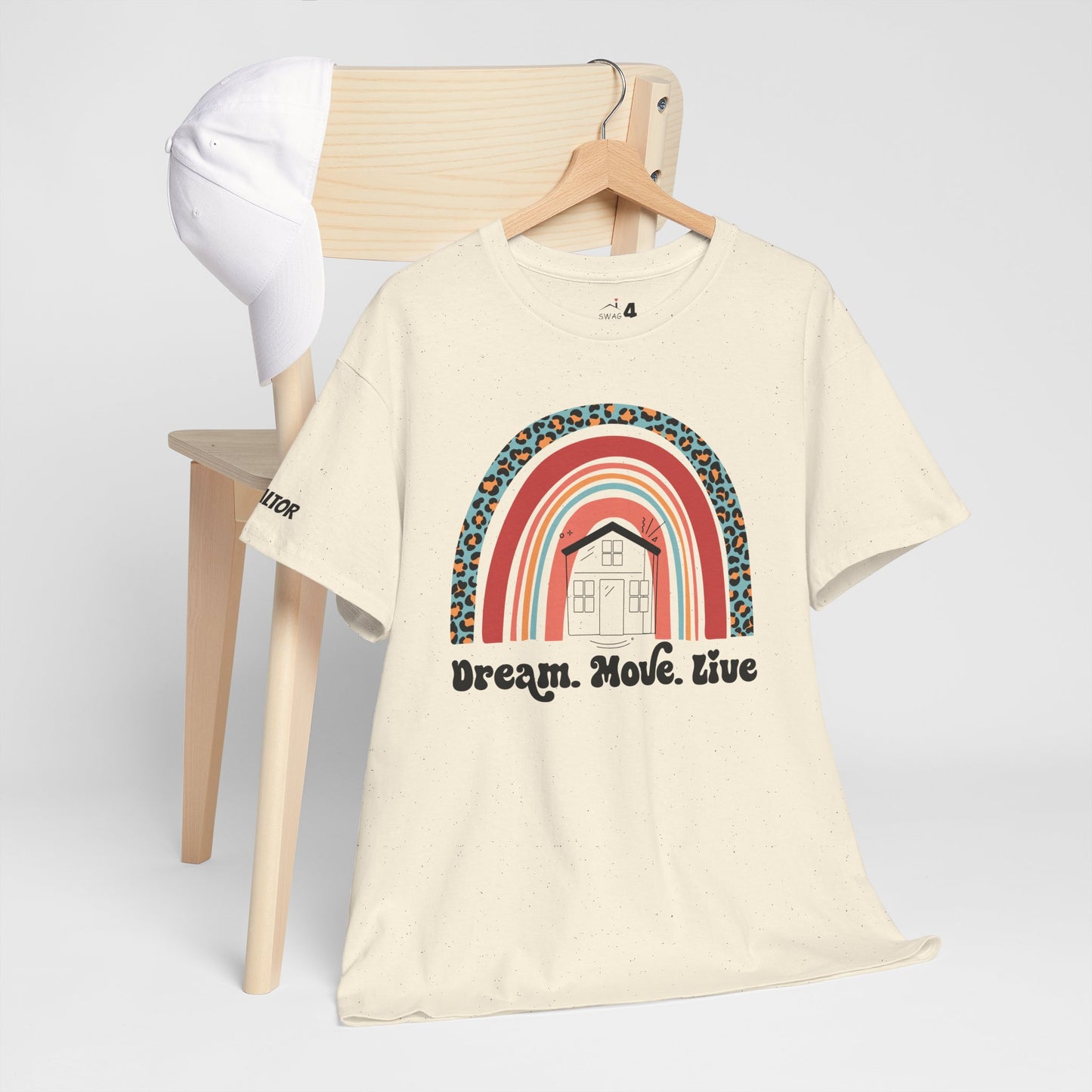 🌈 "Dream. Move. Live." Realtor Tee – Because Homeownership is the Real Pot of Gold! 🏡