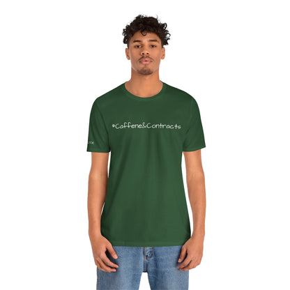 ☕ #CaffeineAndContracts – Jersey Tee - Perfect Gift for Real Estate Agents