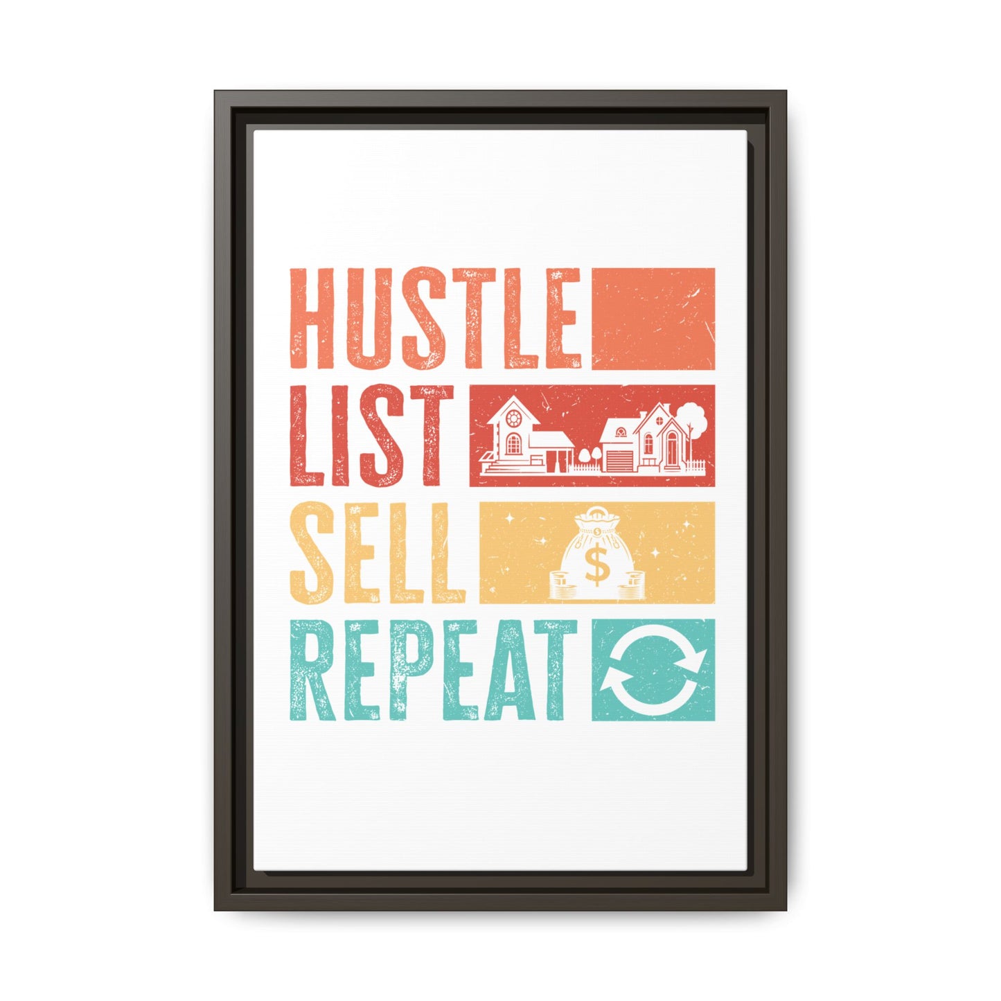 📈 "Hustle, List, Sell, Repeat" Wall Art – Because Your Commission Check Needs a Reminder! 💰