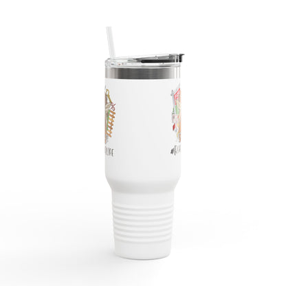 #RealtorLife Messy Bun Tumbler – 40 oz Stainless Steel Mug with Real Estate Illustration