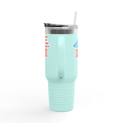 The REALTOR Tumbler – 40 oz Stainless Steel Mug with American Flag Roof Design