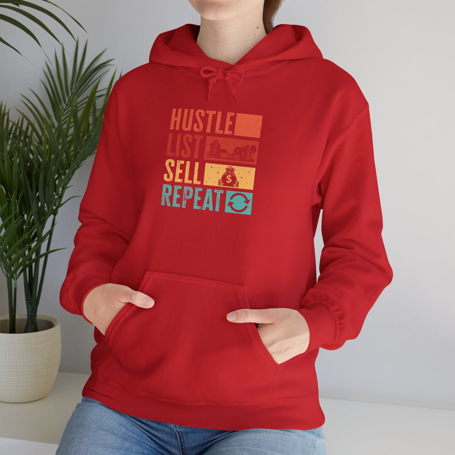 🏡 Hustle, List, Sell, Repeat Hoodie – Because Real Estate Never Sleeps! 🏡