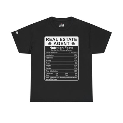 Realtor Funny Nutrition Facts - Heavy Cotton T-Shirt Perfect for Everyday Wear