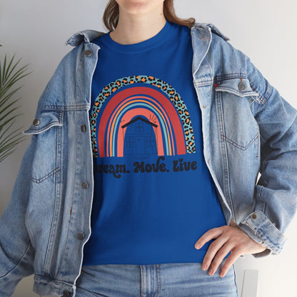 🌈 "Dream. Move. Live." Realtor Tee – Because Homeownership is the Real Pot of Gold! 🏡