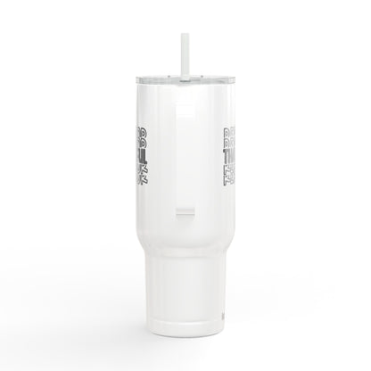 Thankful Realtor Tumbler – 40 oz White Stainless Steel Mug with Stacked Text Design