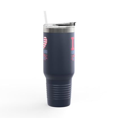 I Love USA & Real Estate Tumbler – 40 oz Stainless Steel Mug with Patriotic Design