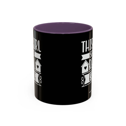 This Girl Sells Real Estate Realtor Accent Coffee Mug (11, 15oz)