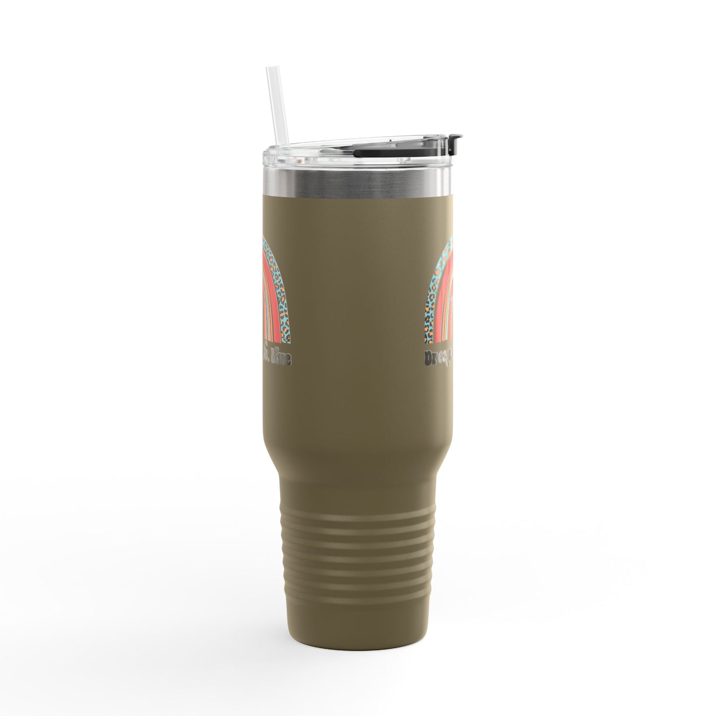 Dream. Move. Live. Tumbler – 40 oz Stainless Steel Mug with Rainbow Realtor Design