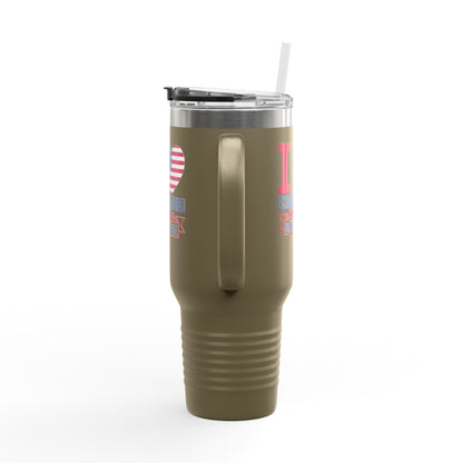 I Love USA & Real Estate Tumbler – 40 oz Stainless Steel Mug with Patriotic Design