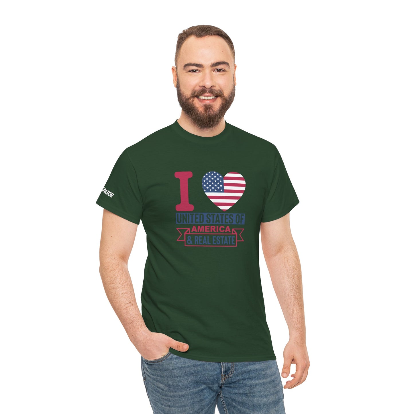 I ❤️ United States of America & Real Estate Tee – Freedom, Fireworks, and For Sale Signs 💥🏡
