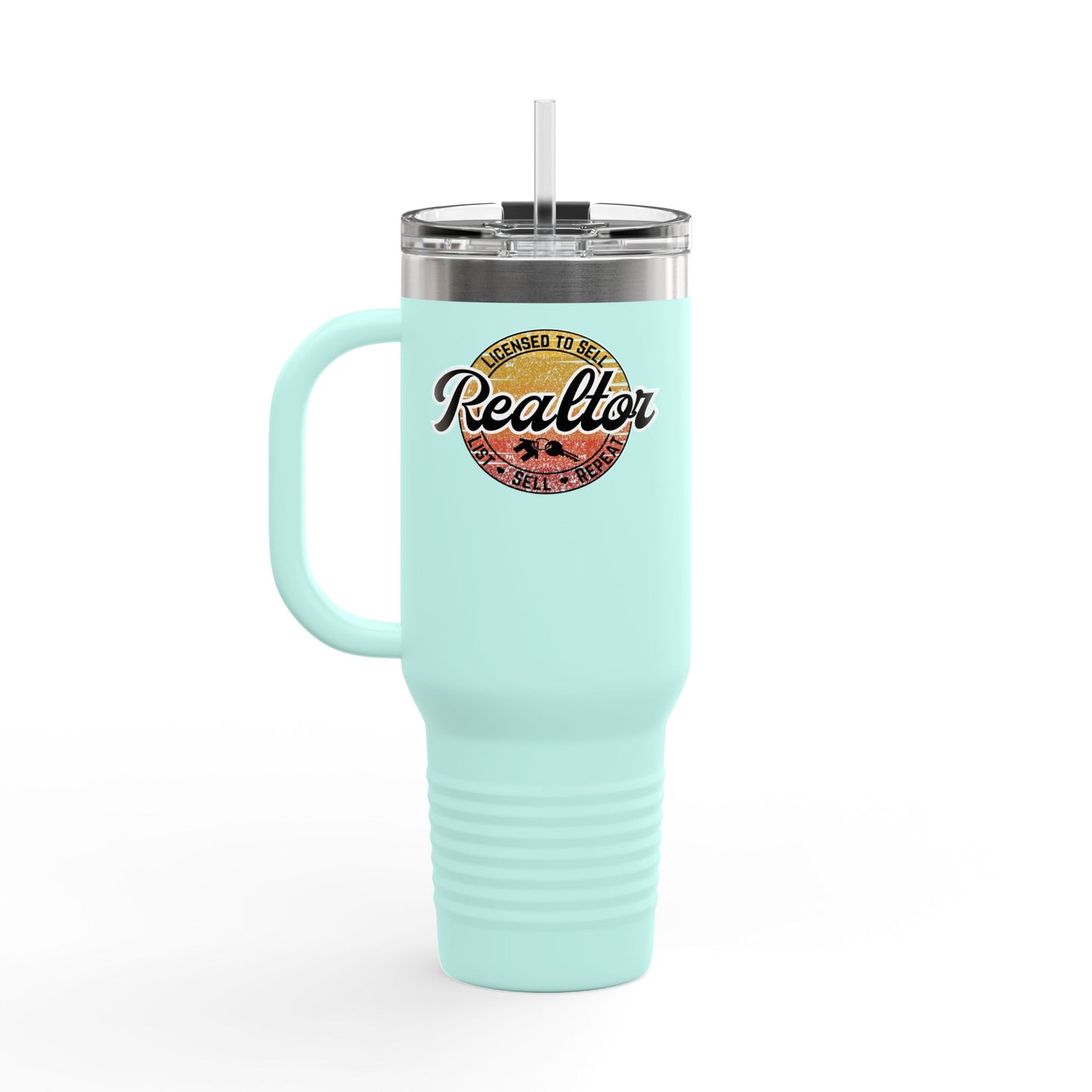 Licensed to Sell – 40oz Retro Realtor Tumbler for Agents Who Close with Style 🌅📋🏠