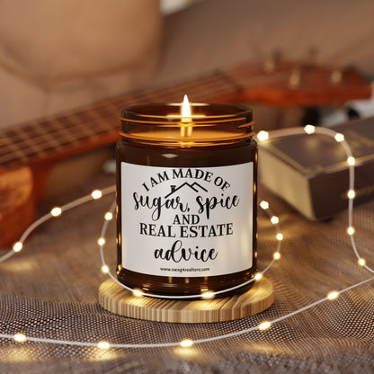 I Am Made Of Sugar & Spice Realtor Scented Soy Candle (Multi-Size, Amber Jar)