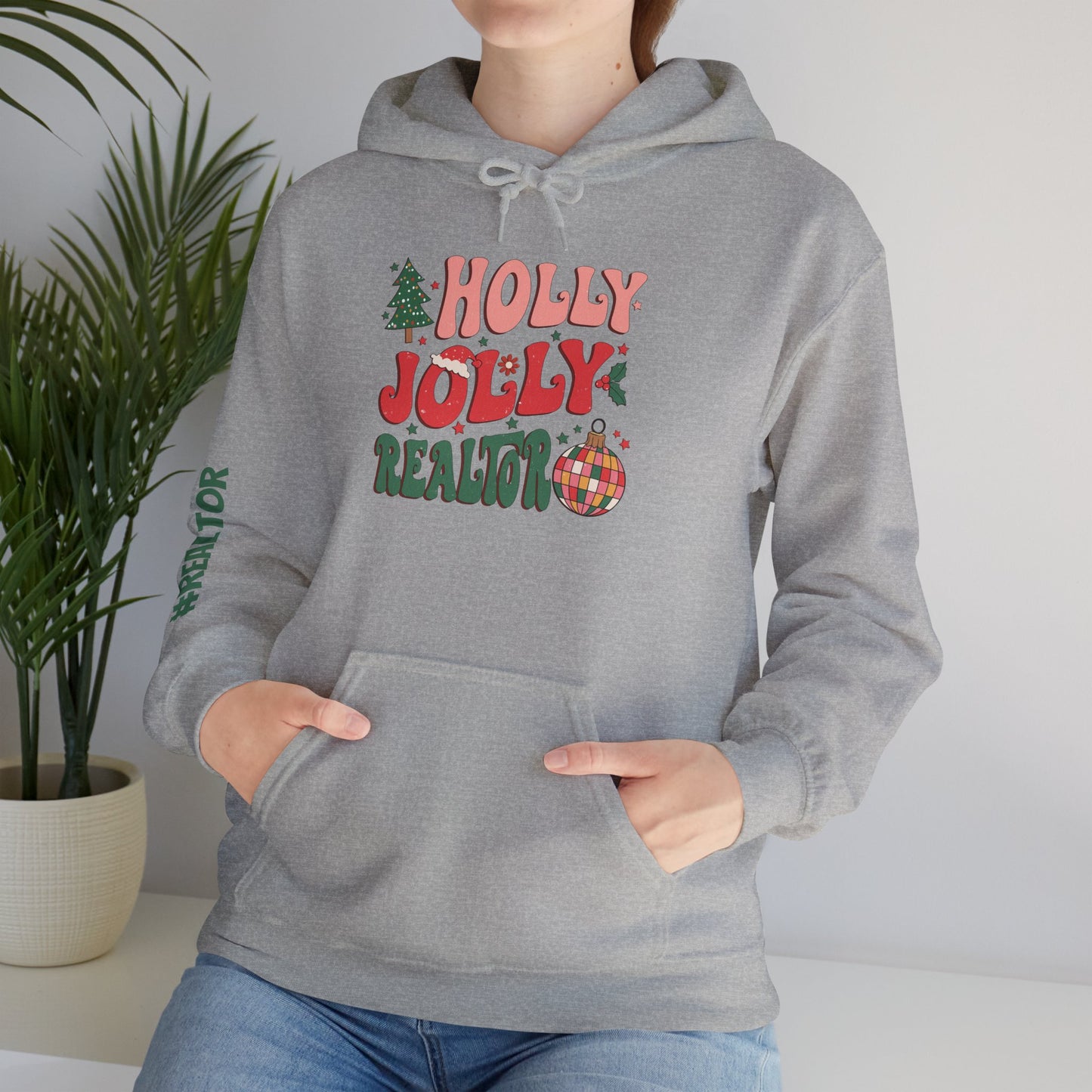🎄 Holly Jolly Realtor Hoodie – Rockin’ Around the Real Estate Tree