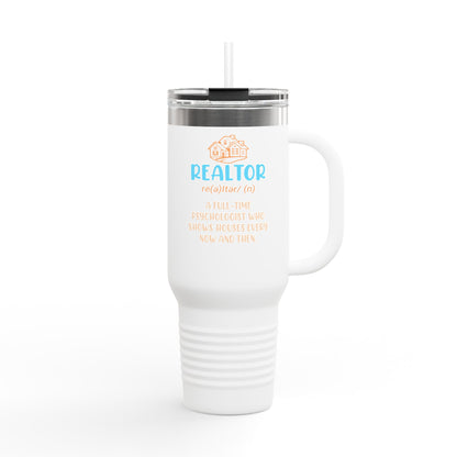 Realtor (n.): Full-Time Therapist. Occasional House Shower. – 40oz Tumbler 🧠🏘️☕