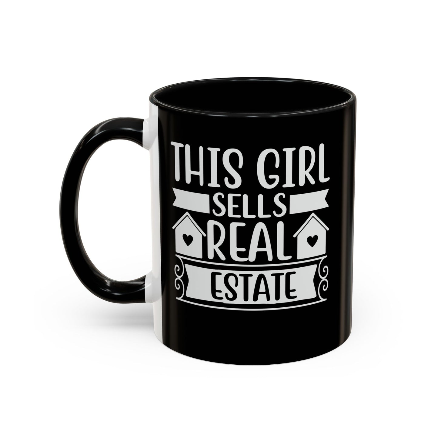 This Girl Sells Real Estate Realtor Accent Coffee Mug (11, 15oz)