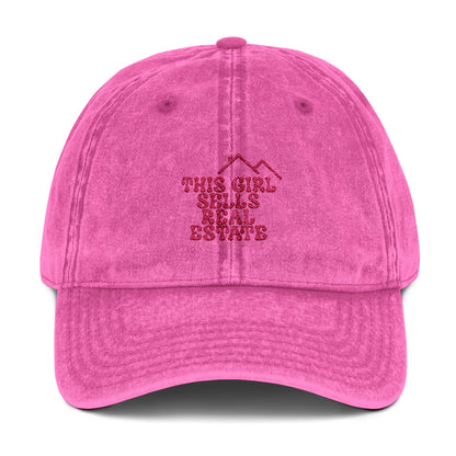 This Girl Sells Real Estate Hat – Embroidered Distressed Cap for Realtors