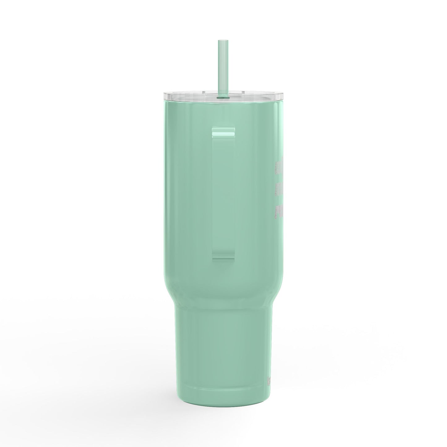 Wife. Mom. Realtor. Tumbler – 40 oz White Stainless Steel Mug with Straw (Lifestyle Image)
