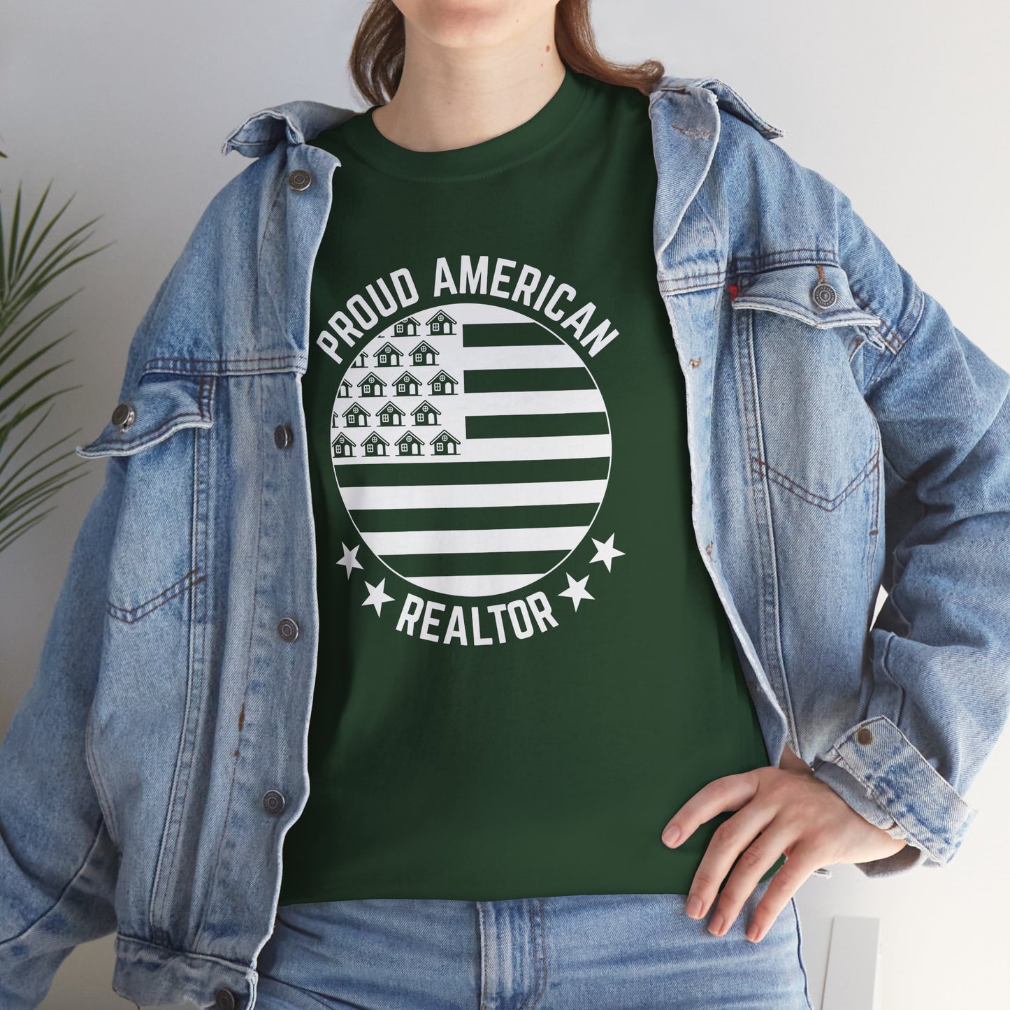 Proud American Realtor Tee – Stars, Stripes & Sold Signs