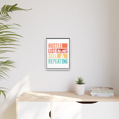 📈 "Hustle, List, Sell, Repeat" Wall Art – Because Your Commission Check Needs a Reminder! 💰