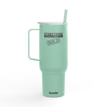 Everything I Touch Turns to SOLD Tumbler – 40 oz Stainless Steel Realtor Mug with Handle & Straw