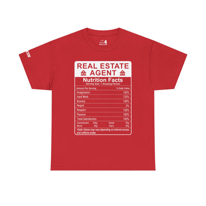 Realtor Funny Nutrition Facts - Heavy Cotton T-Shirt Perfect for Everyday Wear