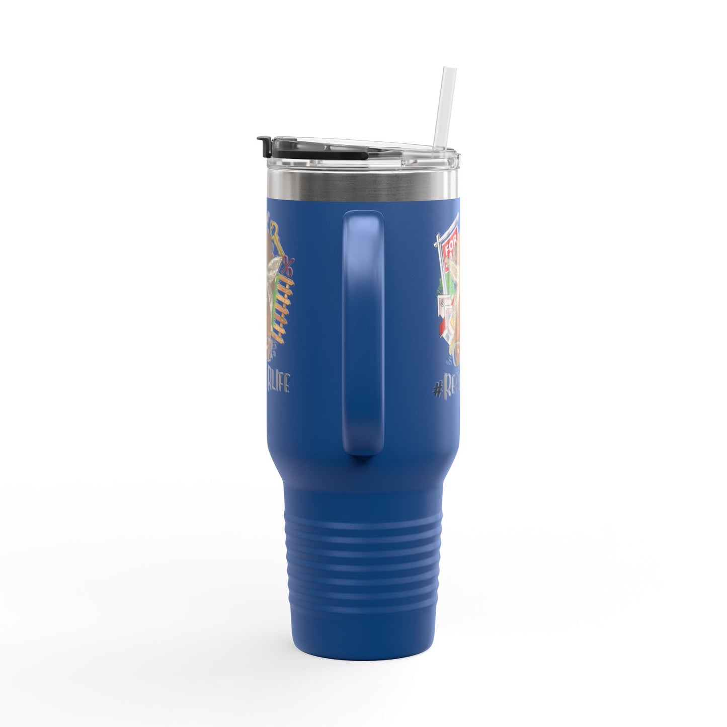 #RealtorLife Messy Bun Tumbler – 40 oz Stainless Steel Mug with Real Estate Illustration