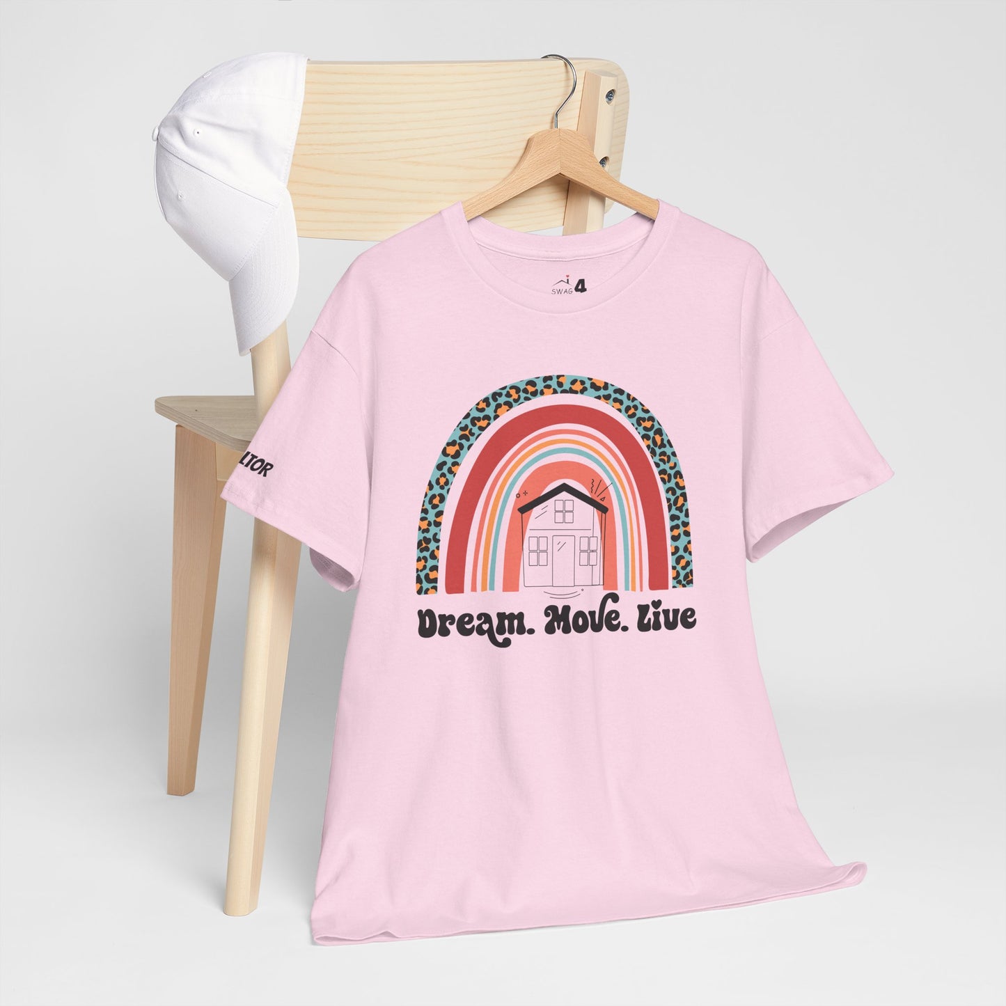 🌈 "Dream. Move. Live." Realtor Tee – Because Homeownership is the Real Pot of Gold! 🏡
