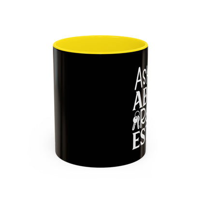 Ask Me About Real Estate Realtor Accent Coffee Mug (11, 15oz)